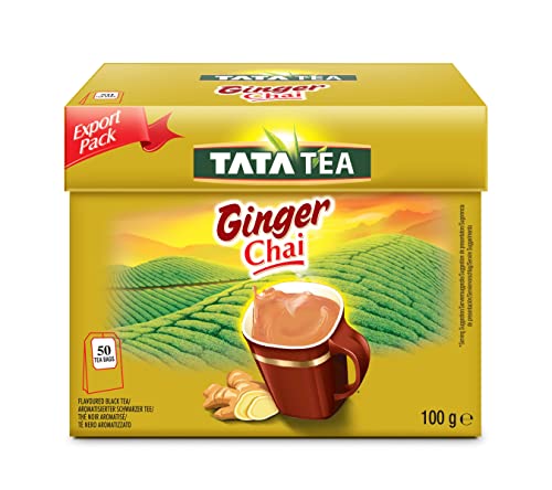 Tata Ingwer Chai (50 Teebeutel) - 100g, Wohltuender Genuss für jede Tasse! von Tata Tea