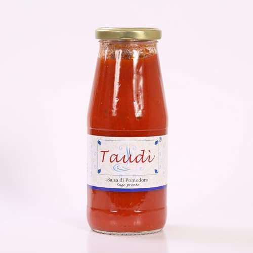 Italienische Tomatensauce – Taudi-Konserve, intensiver Geschmack mit extra nativem Öl und mediterranen Aromen – handwerklich hergestellte Tomatensauce, 400 g von Taudì