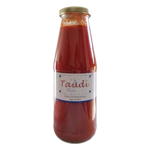 Italienische Tomatensauce – Taudi-Konserve, intensiver Geschmack mit extra nativem Öl und mediterranen Aromen – handwerklich hergestellte Tomatensauce, 700 g von Taudì