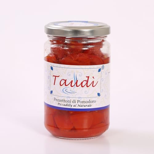 Sizilianische handwerklich hergestellte Tomatenstücke – Authentischer Geschmack bei jedem Bissen – Taudì-Konserven im Glas 250 g von Taudì