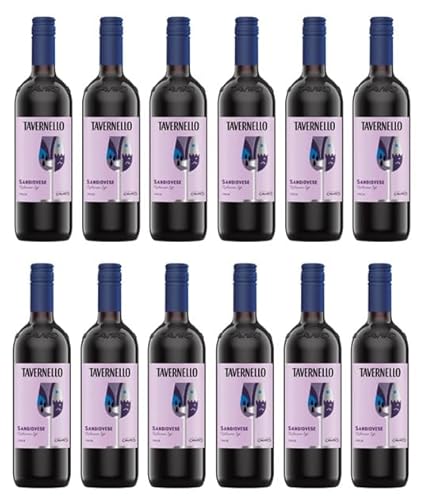 12x 0,75l - 2022er - Tavernello - Sangiovese - Rubicone I.G.P. - Emilia-Romagna - Italien - Rotwein halbtrocken von Tavernello