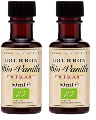 T&C - Bio Vanilla Extract | Vanille Extrakt aus reinen Madagaskar BIO-Vanilleschoten. Flüssiger Vanilleextrakt ideal zum Verfeinern von Pudding, Torten, Dessert, Eis uvm. | Inhalt: 50ml von Taylor & Colledge