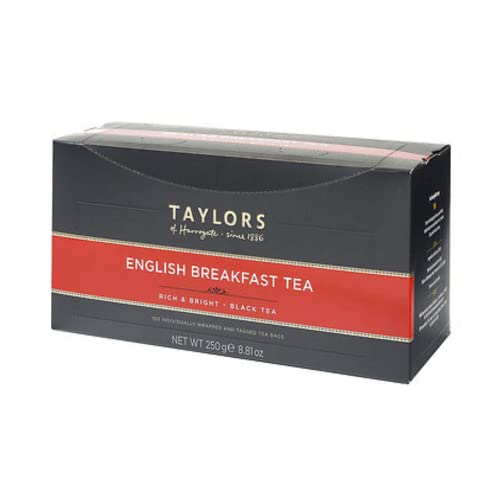 DEU | Taylors® | Englisches Frühstück mit schwarzem Tee Ho.Re.Ca. - 100 Filter (250 Gr) | Schwarztee-Einzelbeutel | Englisches Frühstück Kräftiger und vollmundiger Geschmack von Taylors