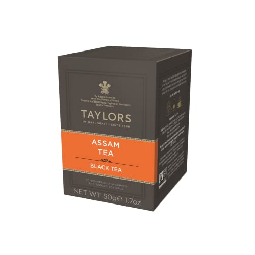 Taylors® | Assam Nero Tee | Schwarzer Tee Forte & Maltato | Nero Indiano Assam Tee - 20 Bustines (50 Gr) | Bustine Tea Nero Inkartierte Single von Taylors