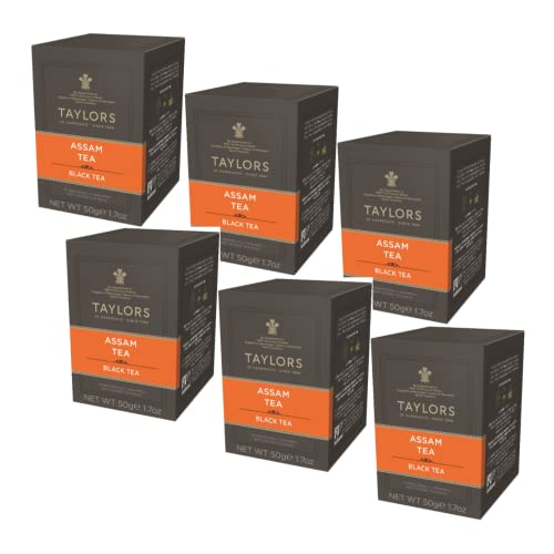 Taylors® | Assam Nero Tee | Schwarzer Tee Forte & Maltato | Nero Indiano Assam Tee - 6 x 20 Bustines (300 Gr) | Bustine Tea Nero Inkartierte Single von Taylors