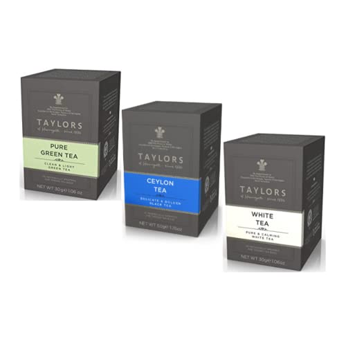Taylors® | Beruhigender reiner weißer Tee | Ceylon-Schwarztee | Reiner grüner Tee | Verschiedenes Teeservice, insgesamt 60 Filter | Teebeutel Mix Origins von Taylors