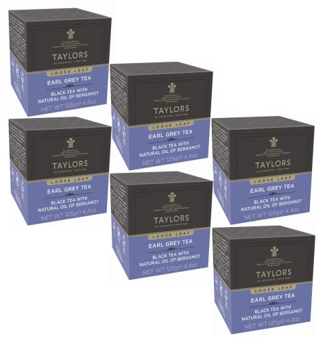 Taylors® | Earl Grey Bergamotte loses Blatt | Schwarzteeblätter (6 x 125 Gr) | Earl Grey Tee lose | Earl Grey Schwarztee von Taylors