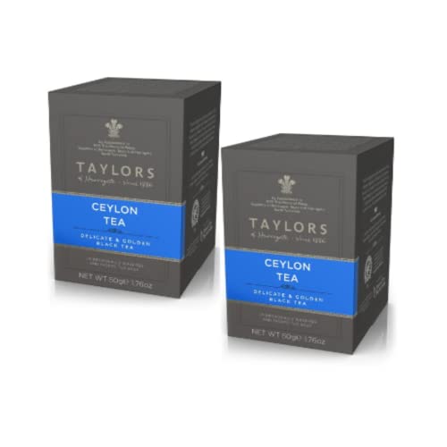 Taylors® | Einzelner Ceylon-Schwarztee | Zarter Schwarztee Golden Reflections - 2 x 20 Teefilter (2 x 50 Gr) | Ceylon-Schwarztee-Beutel | Single-Origin-Schwarztee von Taylors