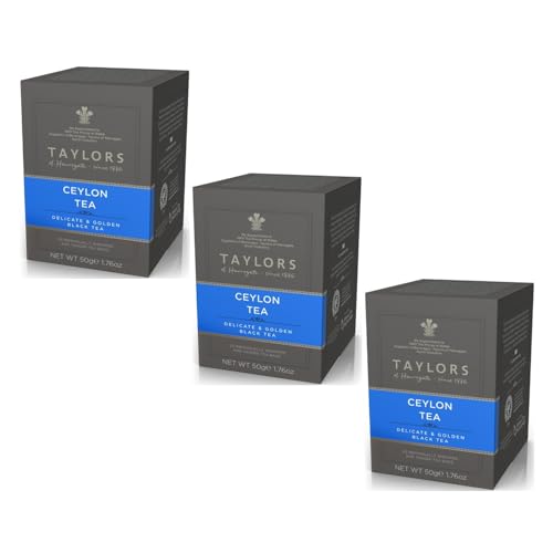 Taylors® | Einzelner Ceylon-Schwarztee | Zarter Schwarztee Golden Reflections - 3 x 20 Teefilter (3 x 50 Gr) | Ceylon-Schwarztee-Beutel | Single-Origin-Schwarztee von Taylors