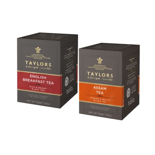 Taylors® | Englisches Frühstück 20 Filter | Assam Schwarztee 20 Filter | Verschiedene Schwarztees, Einzelbeutel (2 Boxen) von Taylors