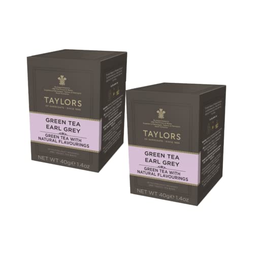 Taylors® | Frischer und duftender Bergamotte-Grüntee – 2 x 20 Filter (80 g) | Afrikanischer Grüntee und Bergamottenöl von Taylors