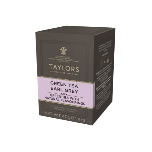 Taylors® | Frischer und duftender grüner Tee und Bergamotte | Antioxidativer Earl Grey Grüner Tee – 20 Teefilter (40 g) von Taylors