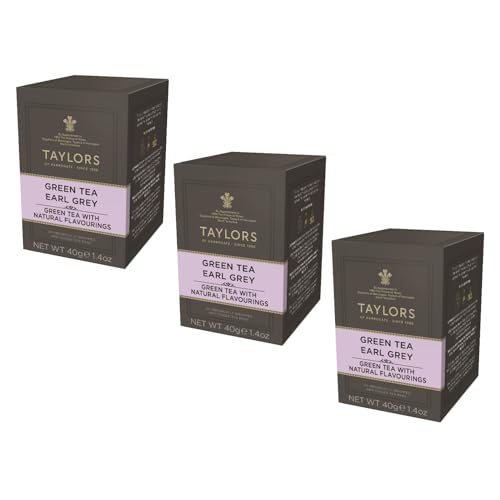 Taylors® | Frischer und duftender grüner Tee und Bergamotte | Antioxidativer Earl Grey Grüner Tee – 3 x 20 Teefilter (3 x 40 g) von Taylors