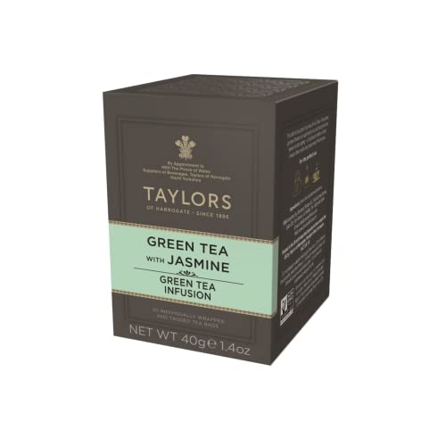 Taylors® | Grüner Tee und Jasmin | Frischer und blumiger Grüntee in Einzelbeuteln – 20 Teefilter (40 g) | Grüner Tee-Jasmin-Aroma von Taylors