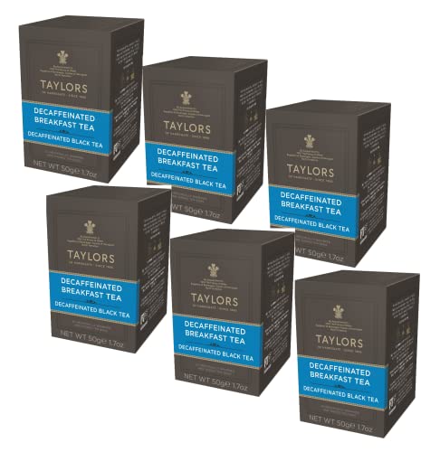 Taylors® | Heller und erfrischender entkoffeinierter Schwarztee zum englischen Frühstück | Klassischer deteinierter Tee – 6 x 20 Filter (300 g) von Taylors