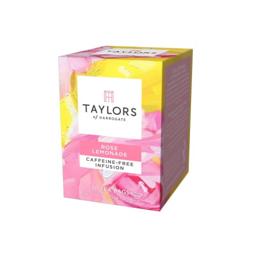 Taylors® | Rosa Limonadenaufguss | Karkadé Zitronen- und Apfel-Kräutertee ohne Koffein – 20 Filter (50 g) von Taylors