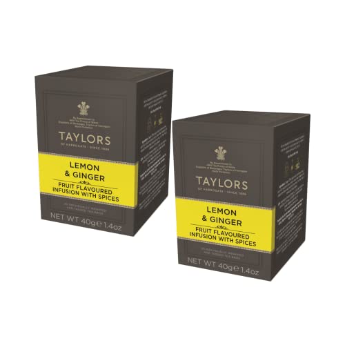 Taylors® | Zitronen-Ingwer-Aufguss | Würziger Ingwer-Zitronen-Kräutertee – 2 x 20 Beutel | Verdauungsinfusion mit Ingwer von Taylors