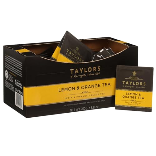 Taylors® | Zitronen- und Orangen-Schwarztee Ho.Re.Ca-Verpackung | 100 einzeln verpackte Teebeutel | Schwarzer Tee mit Zitrusgeschmack von Taylors