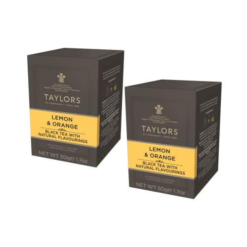 Taylors® | Zitronen- und Orangen-Schwarztee | Zitrus-Schwarztee – 2 x 20 Teefilter (100 g) | Starker Schwarztee in Einzelbeuteln von Taylors