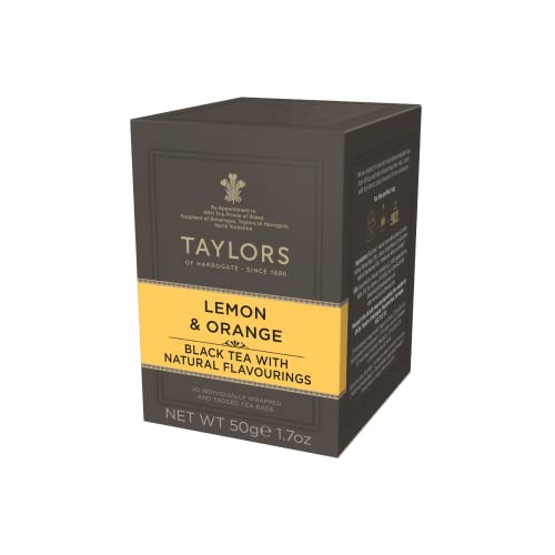 Taylors® | Zitronen- und Orangen-Schwarztee | Zitrus-Schwarztee – 20 Teefilter (50 g) | Starker Schwarztee in Einzelbeuteln von Taylors