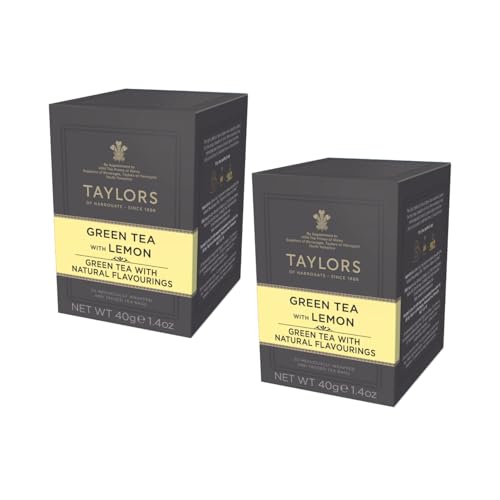 Taylors® | Zitronengrüner Tee | Grüner Tee mit natürlichem Zitronengeschmack – 2 x 20 Teebeutel (2 x 40 g) | Aromatisierter Grüntee-Koffer von Taylors