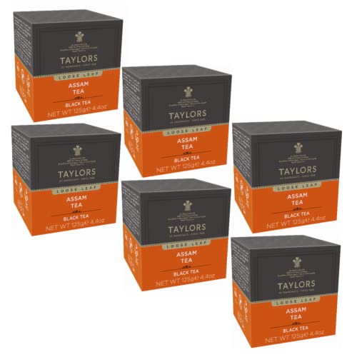 Taylors | Assam Schwarzteeblatt Intensiver Malzgeschmack | Assam-Schwarztee, reichhaltig, erfrischend, entwässernd – 6 Packungen | Assam-Teeblatt nachfüllen von Taylors