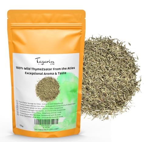 1kg Wilder Atlas-Thymian/Zaatar – außergewöhnliches Aroma und Geschmack – 100% Natürlich, Rein und Keine Zusatzstoffe von Tazarin LTD