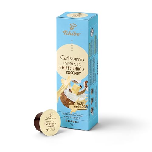 Tchibo Cafissimo Espresso White Choc & Coconut Kaffeekapseln, 10 Stück (Espresso, aromatisch mit weißer Schokolade & Kokosnuss-Geschmack), nachhaltig & fair gehandelt, Limited Edition von Tchibo