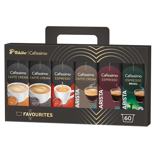 Tchibo Cafissimo Favourites Probierset, verschiedene Sorten Caffè Crema, Espresso, 60 Stück (6 x 10 Kapseln) von Tchibo