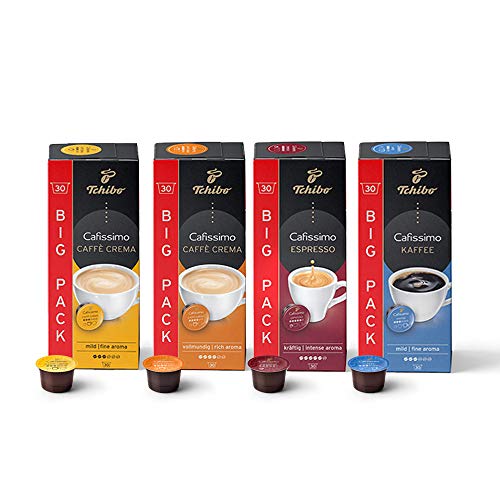 Tchibo Cafissimo Probierset Klassik Edition verschiedene Sorten Caffè Crema, Espresso und Kaffee, 120 Stück (4x30 Kaffeekapseln), nachhaltig & fair gehandelt von Tchibo