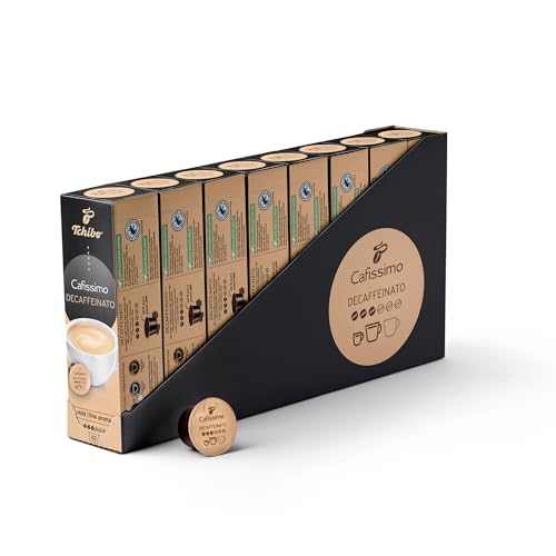 Tchibo Cafissimo Vorratsbox Caffè Crema entkoffeiniert Kaffeekapseln, 80 Stück – 8x 10 Kapseln (Kaffee, mild mit feinem Aroma), nachhaltig & fair gehandelt von Tchibo