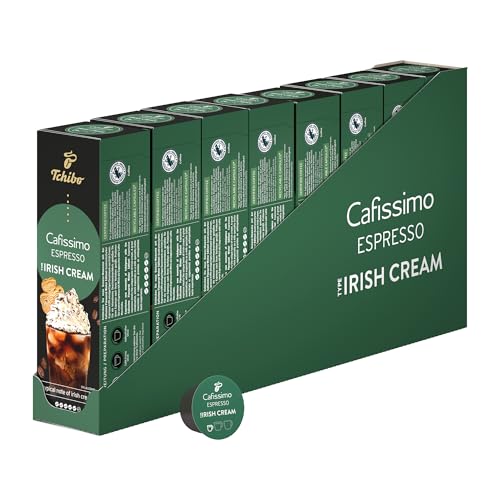 Tchibo Cafissimo Espresso Irish Cream Kaffeekapseln, 80 Stück - 8x 10 Kapseln (Espresso, einzigartiger Geschmack von Irish Cream), nachhaltig & fair gehandelt, Limited Edition von Tchibo