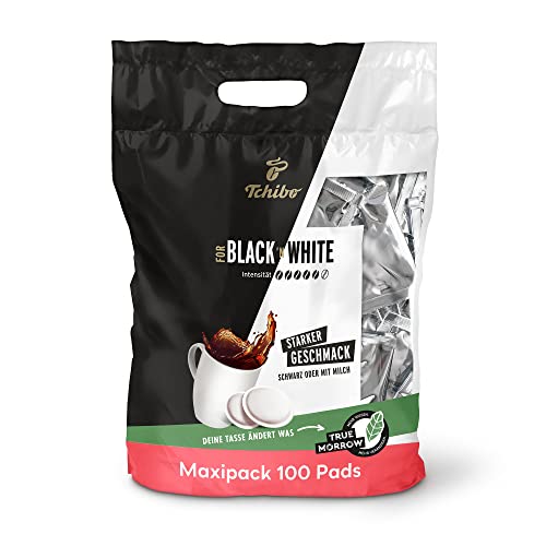 Tchibo Kaffeepads Vorratspack Maxipack, BLACK & WHITE, 100 Stück - 1x 100 Pads (Kaffee, kräftig mit starkem Geschmack), nachhaltig, geeignet für Senseo Maschinen von Tchibo