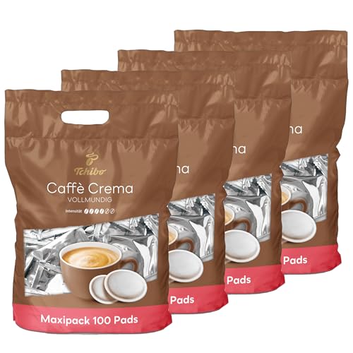 Tchibo Kaffeepads Vorratspack Maxipack, Caffè Crema vollmundig, 400 Stück – 4x 100 Pads (Kaffee, ausgewogen und vollmundig), nachhaltig, geeignet für Senseo Maschinen von Tchibo