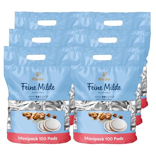 Tchibo Kaffeepads Vorratspack Maxipack, Feine Milde, 600 Stück – 6x 100 Pads (Kaffee, mild mit sanften Röstaromen), nachhaltig, geeignet für Senseo Maschinen von Tchibo
