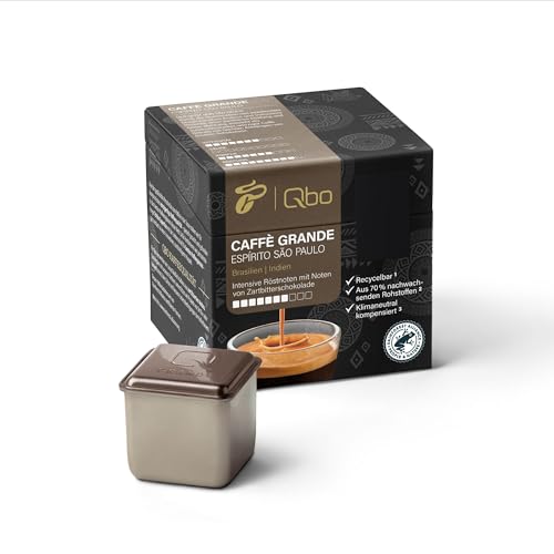 Tchibo Qbo Caffè Grande Espírito São Paulo Premium Kaffeekapseln, 8 Stück (Caffè Grande, Intensität 7/10, hocharomatisch), nachhaltig, aus 70% nachwachsenden Rohstoffen & klimaneutral kompensiert von Tchibo