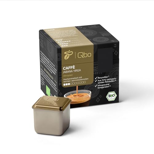 Tchibo Qbo Caffè Jabana Yirga Premium Kaffeekapseln, 8 Stück (Caffè, Intensität 03/10, hocharomatisch, Jasminblütennoten), nachhaltig, aus 70% nachwachsenden Rohstoffen & klimaneutral kompensiert von Tchibo