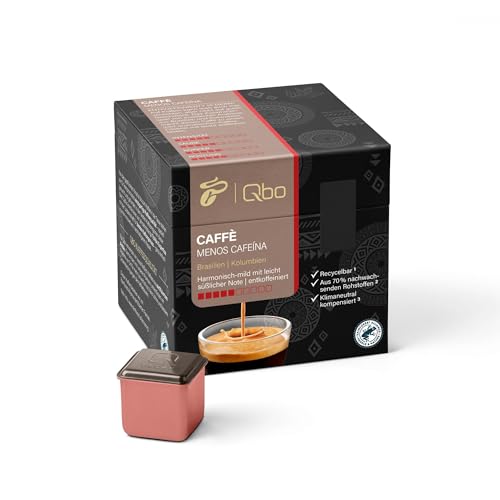Tchibo Qbo Caffè Menos Cafeína Premium Kaffeekapseln, 27 Stück (Caffè, Intensität 5/10, mild und süßlich, entkoffeiniert), nachhaltig, aus 70% nachwachsenden Rohstoffen & klimaneutral kompensiert von Tchibo