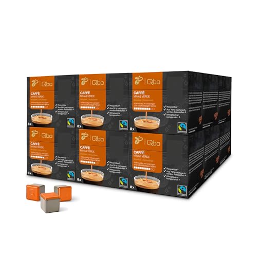 Tchibo Qbo Caffè Minas Verde Premium Kaffeekapseln, 144 Stück - 18x8 Kapseln (Caffè, Intensität 8/10, vollmundig und würzig), nachhaltig, aus 70% nachwachsenden Rohstoffen & klimaneutral kompensiert von Tchibo