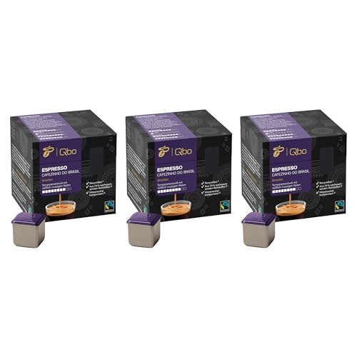 Tchibo Qbo Espresso Cafezinho do Brasil Premium Kaffeekapseln, 81 Stück – 3x27 Kapseln (Espresso, Intensität 8/10, temperamentvoll & nussig), nachhaltig, aus 70% nachwachsenden Rohstoffen von Tchibo