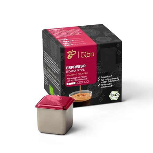 Tchibo Qbo Espresso Sidama Royal Premium Kaffeekapseln, 8 Stück (Espresso, Intensität 4/10, aromatisch und fruchtig), nachhaltig, aus 70% nachwachsenden Rohstoffen & klimaneutral kompensiert von Tchibo