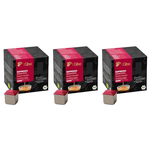 Tchibo Qbo Espresso Sidama Royal Premium Kaffeekapseln, 81 Stück - 3x27 Kapseln (Espresso, Intensität 4/10, aromatisch und fruchtig), nachhaltig, aus 70% nachwachsenden Rohstoffen von Tchibo