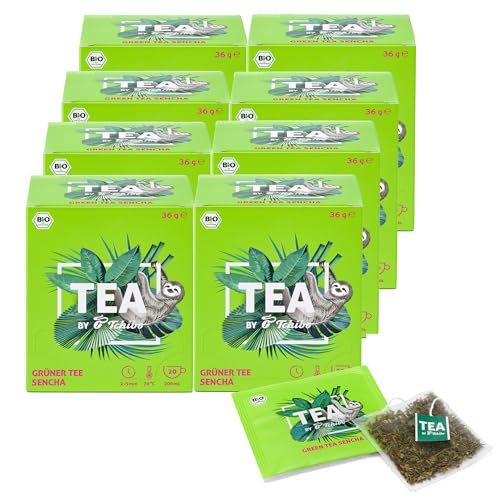 Tchibo Tee „TEA by Tchibo“ Bio Grüner Tee Sencha, Intensiv-frischer Sencha, Vorratspack, Maxipack, Teebox, 160 Stück - 8x 20 Teebeutel, Bio-Siegel, Natürliche Zutaten, Nachhaltiger Anbau von Tchibo