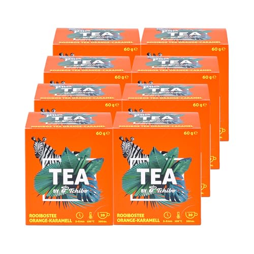 Tchibo Tee „TEA by Tchibo“ Rooibostee Orange-Karamell, Aromen von fruchtigen Orangen und süßem Karamell, Vorratspack, Maxipack, Teebox, 160 Stück - 8x 20 Teebeutel, Natürliche Zutaten von Tchibo
