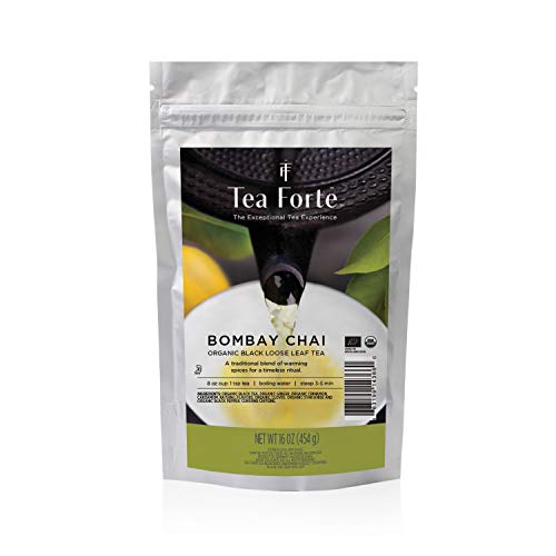 Tea Forté Bombay Chai - Bio Schwarztee Indische Gewürze - Vollblatt-Tee - Reißverschlussbeutel 454 gr. von Tea Forte