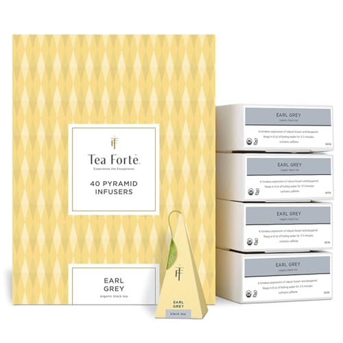 Tea Forte Earl Grey | Packung mit 40 Aufgusspyramiden | Schwarzer Tee von Tea Forte