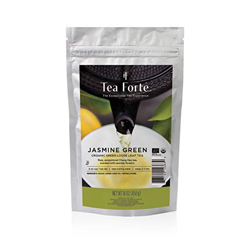 Tea Forté Jasmine Green - Bio loser grüner Tee mit Jasmin - Premium Vollblatt-Tee - Reißverschlussbeutel 454 gr. von Tea Forte