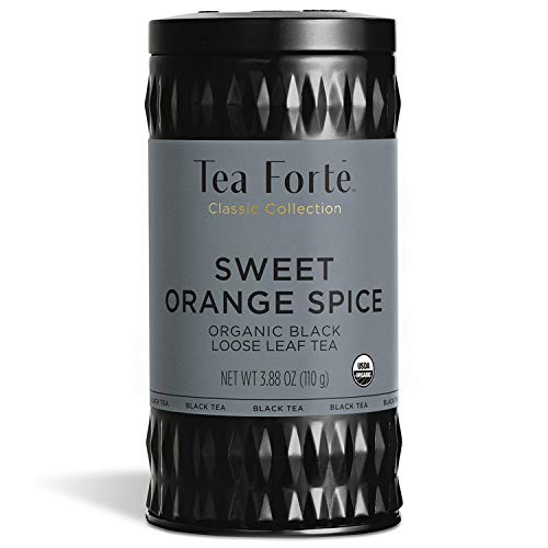 Tea Forté Sweet Orange Spice | Bio-Grüntee | Frischer Aluminiumdose 130g | von Tea Forte