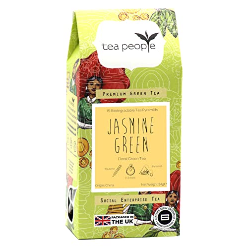 Tea People Jasmingrün, 15 Tee-Pyramiden in Einzelhandelsverpackung, JG-15TP von Tea People