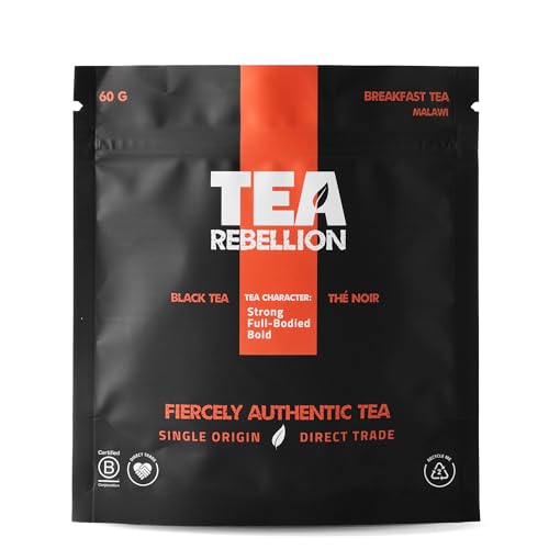 Tea Rebellion | Breakfast Black Tea | Fair Trade, UTZ+ & Rainforest Certified | Strong, Full-Bodied, Bold | Malawi Sourced | 60G Loose Leaf Tea von Tea Rebellion